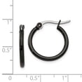 thumbnail image 2 of Primal Steel Stainless Steel Black IP-plated 19mm Hoop Earrings, 2 of 7