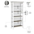thumbnail image 3 of Pemberly Row Engineered Wood 5 Shelf Bookcase Set in Pure White and Shiplap Gray, 3 of 8