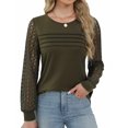 thumbnail image 3 of Zeagoo Womens Elegant Blouse Lace Long Sleeve Tops Dressy Cute Fall Tops Casual Work T-Shirts, 3 of 8