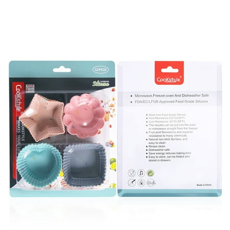 

12pcs Silicone Cake Mold Muffin Cupcake Baking DIY Cake Tools Dishes Cup