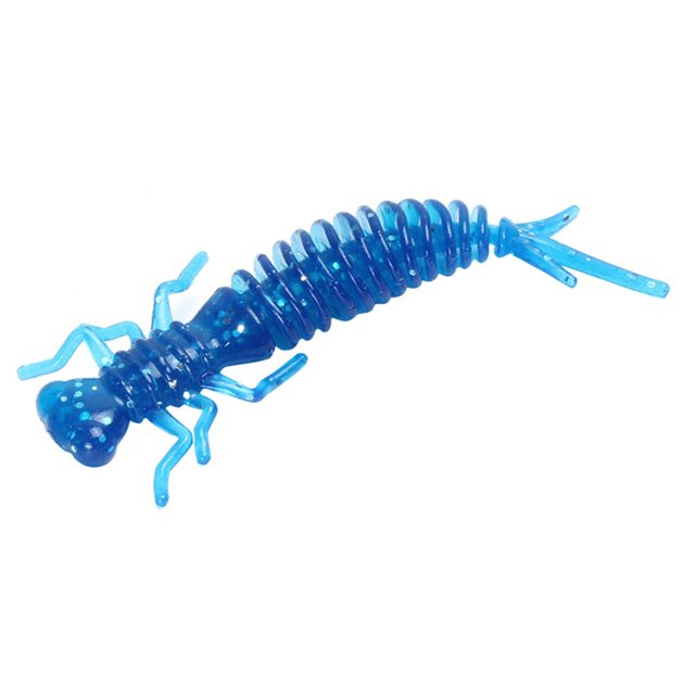 Wosthever 10 Uds Larva señuelos blandos 55mm 75mm 100mm señuelos artificiales gusano de pesca lubina de silicona Minnow Swimbait Jigging cebos de Pescar cinco 55MM Wosthever OD000528-05