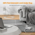 Flat Plug Long Extension Cord 25 Ft, Power Strip Surge Protector with 4