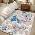 thumbnail image 5 of Sea Turtle Area Rug 3x5 FT, Non Slip Entryway Bedside Carpet, Summer Coastal Nautical Coral Seahorse Washable Soft Floor Carpet Indoor Mat Non-Shedding Throw Rug for Dorm Kitchen Home Office, 5 of 9