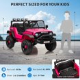 thumbnail image 5 of Lumiparty Kids Ride on Car Truck, 12V Kids Electric Vehicles Car Ride on Toy for Toddlers with Remote Control, 3 Speeds, LED Light, Music, USB for 3-6 Years, Rosy, 5 of 8