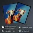 thumbnail image 2 of Greyhound Dog Lover Gift Pet Portrait Orange Blue Artwork Painting Art Print Framed Poster Wall Decor 12x16 inch, 2 of 5