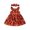 Orange, variant on AWZXDE Girls Casual Play Rompers Ruffle Sleeveless Dress Matching Bow Headband Fall Maple Leaf Print Back Button Holiday Outfit Orange - 2-3 Years