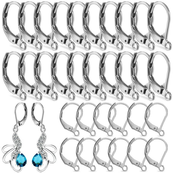 AURARMLET 100 Pcs Hooks with Lever Back Clasps for Jewelry Making Components