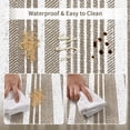 thumbnail image 6 of Striped Kitchen Rugs Set of 2, Cushioned Anti-Fatigue Kitchen Mats for Floor, Boho Non-Slip Waterproof Kitchen Floor Mat Washable for Kitchen, Home, Office, Laundry, Khaki, 6 of 6
