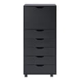 thumbnail image 6 of Naomi Home 6-Drawer Office File Storage Cabinet, Mobile Under Desk Filing Cabinet with Wheels and Printer Stand, Black, 6 of 11