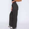 thumbnail image 4 of AherBiu Fall Casual Pants for Women Striped Elastic High Waisted Straight Leg Loose Trousers, 4 of 7