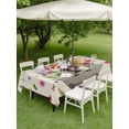 thumbnail image 4 of Outdoor Tablecloths with Umbrella Hole & Zipper, Pink Flowers Yak Tablecloth Rectangle 60x84 Inch, Spring Floral Butterflies Rustic Waterproof Table Cloth, Patio/Pool/Picnic Table Covers, 4 of 8