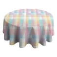 thumbnail image 4 of Round Tableclothes Rainbow Colorful Buffalo Grille Table Cloth 60x60inch Table Cloth Washable Foldable and Durable Table Cloths Polyester Tablecloth for Kitchen Dingroom Living Room Parties, 4 of 6