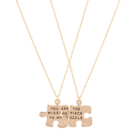 Lux Accessories You Are The Missing Piece To My Puzzle BFF Best Friends Forever Pendant Necklace (2 (Best Birthday Gift For Bff)