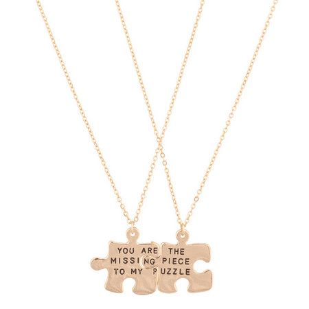 Lux Accessories You Are The Missing Piece To My Puzzle BFF Best Friends Forever Pendant Necklace (2 (Missing My Best Friend Images)