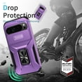 thumbnail image 4 of Allytech Rugged Case for Google Pixel 9 Pro XL, [Slide Camera Cover] [360° Rotating Kickstand] [Military Protection] [Magnetic Car Mount] Non-Slip Anti-Scratch Shockproof Heavy Duty Case - Purple, 4 of 8