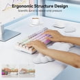 thumbnail image 4 of Tecknet Basics Ergonomic Cloud Keyboard Wrist Rest Set, Pain Relief, Non-Slip with Coaster for Laptop, Office, Gaming-White, 4 of 8