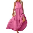 thumbnail image 1 of vestido largo de verano para mujer vestido de playa con swing grande rosa/s, 1 of 7