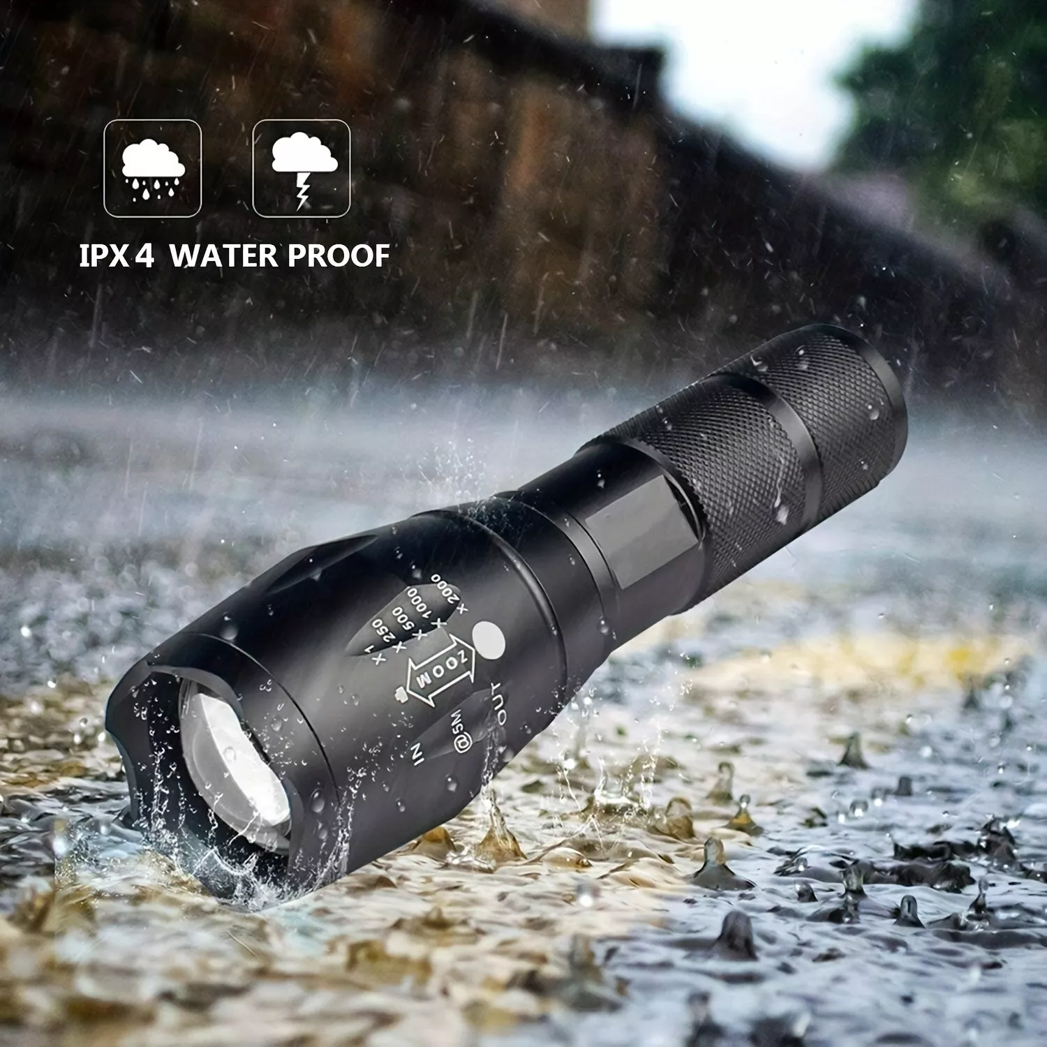 Super Bright Tactical Police Torch Zoomable Camping LED Flashlight 5 Modes 5PCS