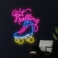thumbnail image 2 of Handmadetneonsign Get Rolling Roller Skate Neon Sign, Rolling Skate Led Sign, Roller Skate Shoes, 2 of 5
