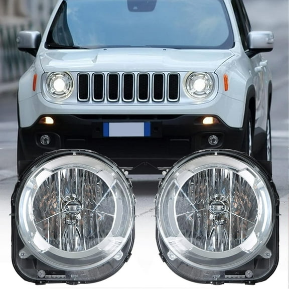 SEBLAFF Headlights Front Head Lamps Replacement for 2015-2018 Jeep Renegade Headlight Assembly Pair Left and Right Side