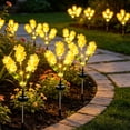 thumbnail image 2 of Rirool Solar Hyacinth Flower Lights Outdoor 2 Pack, Color Changing LED Garden Lights Waterproof Auto On/Off for Yard Patio Pathway Yellow, 2 of 8