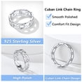 thumbnail image 6 of Silvora 925 Sterling Silver Cuban Link Rings for Women Men Birthday Christmas Jewelry Gift, Size 11, 6 of 7