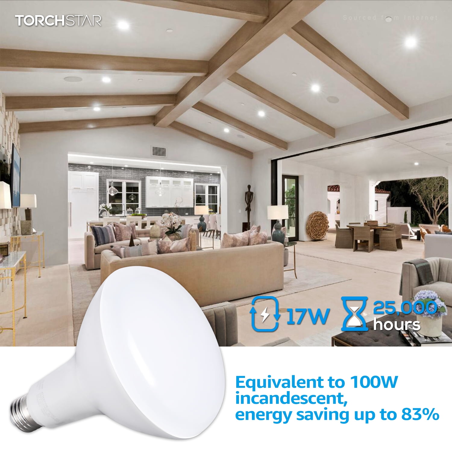 12 Pack BR40 LED Light Bulbs, 17W=100W, 1400lm, Dimmable, E26 Base, Indoor Flood Light for Cans, Recessed Kit, 4000K Cool White