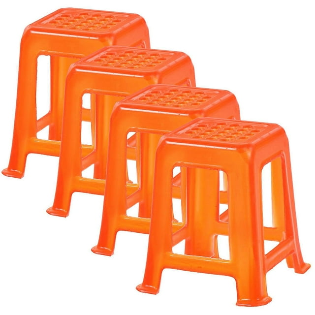 Dollhouse Chair Miniature Furniture Model 4Pcs Red Plastic Indoor Display Photo Prop 3.4X4Cm