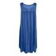 thumbnail image 6 of Xingpeng Nightgowns for Women Blue One Size Womens Pajamas Nightgowns for Women Sleeveless Satin Silk Nightshirt for Women Wide Strap Plus Size, 6 of 6