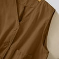 thumbnail image 6 of ECZHAW Womens Linen Vest Tops Casual Button Down Sleeveless Blazer Spring Jackets, 6 of 9