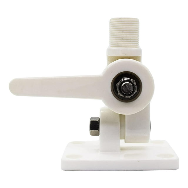 MARINE CITY Support d'Antenne en Nylon Blanc, Compatible avec Antennes à Base Filetée 1 Pouces-14, Résistant aux UV, Sans Rouille, Ajustable pour Bateaux, VHF, AIS, GPS, RV & Wi-Fi