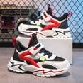 thumbnail image 3 of Toddler Boys Lightweight Running Shoes Casual Non Slip High Top Basketball Shoes Stylish Comfortable Platform Athletic Shoes Red Size 2 Big Kids, 3 of 5