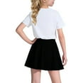 thumbnail image 5 of XEGLSBU Girls Skirts Size 6 Girls Casual Mini High Waist Stretchy Flared Pleated Skater Skirts 1 16 Years Skirts for Girls 12-14 Past Fingertips Black Size 7-8 Years, 5 of 5