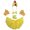 Yellow, variant on Petitebelle Cutie Hen Headband Bowtie Tail Gloves Tutu 5pc Costume (Yellow, 1-5 Years)