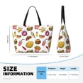 thumbnail image 2 of Large Beach Bags Water-resistant Sandproof - Cute Food Ketchup Potato Chips Cute Beach Tote Bags for Women with Zipper, 2 of 6