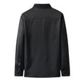 thumbnail image 3 of Blouse à Manches Longues pour Hommes, Boutons Décontractés, Coupe Slim, Col Rabattu, Mode, 3 of 9