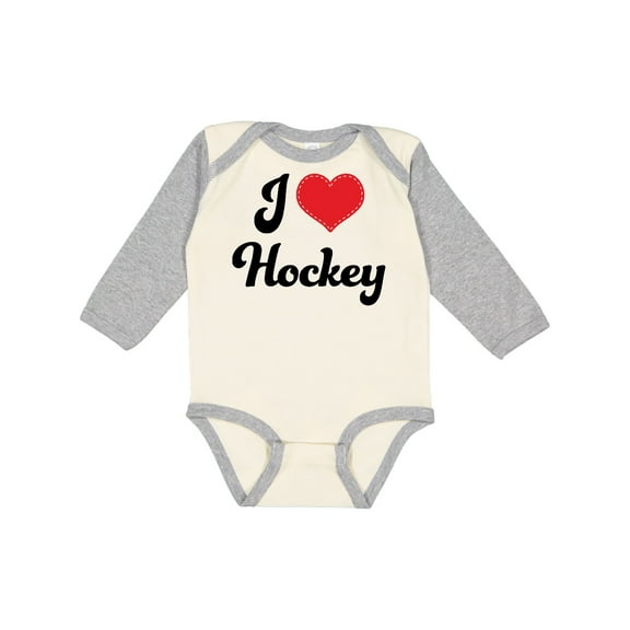 Inktastic I Love Hockey Girls Long Sleeve Baby Bodysuit