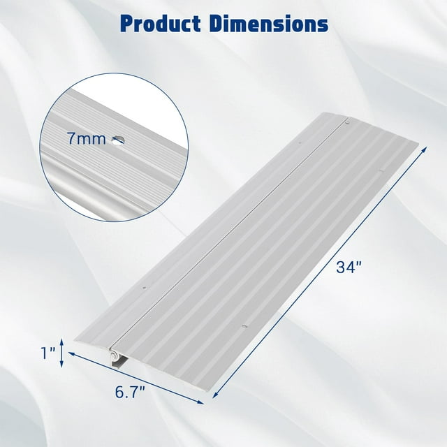 EDTara Threshold Ramps for Doorways, Rise Aluminum Wheelchair Ramp, 700LB Capacity Door Threshold Ramp for Mobility Devices, Bikes, and Strollers