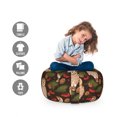 thumbnail image 2 of Animal Art Storage Toy Bag Chair, Rowan Branches Along Fir Spruce Tree Leaves and Owls Nocturnal Birds, Stuffed Animal Organizer Washable Bag, Large Size, Brown and Multicolor, by Ambesonne, 2 of 3