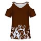 thumbnail image 3 of Fiudx Ofertas Del Día Blusas de Cuello Redondo de Manga Corta con Estampado Informal a La Moda para Mujer, 3 of 4