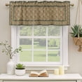 thumbnail image 2 of Sage Green Boho Curtain Valances for Windows, Kitchen Valance Window Treatments Panel 2 Pack, Vintage Ethnic Tribe Abstract Art Floral Rod Pocket Short Curtains for Bathroom Bedroom 42 x 12 Inch, 2 of 8