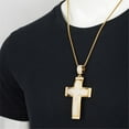 thumbnail image 4 of Hip Hop Iced Out Jesus Big Cross Pendant Necklaces Male 14K Yellow Gold Micro Pave CZ Cross Necklace For Men Jewelry, 4 of 6
