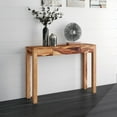 thumbnail image 4 of Console/bureau moderne rustique en bois massif – sheesham foncé, 4 of 7