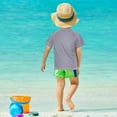 thumbnail image 4 of FORMRS Boys Rash Guard Short Sleeves Swim Shirt Quick Dry UPF 50+ Sun Protection, Sizes 3-12T, Purple Cityscape Painting, 4 of 6