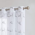 thumbnail image 1 of WARM HOME DESIGNS Pair of Short Length 54" x 72" Sheer White Curtains with Gray Charcoal Leaf Embroidery., 1 of 3