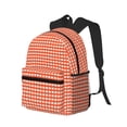 thumbnail image 2 of Lsque Orange Gingham Classic Casual Backpack - Large Capacity Water-Resistant Backpack for School, Work, Travel, and Outdoor Activities, 2 of 8