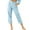 Sky Blue, variant on Aofany Women's Linen Pants Casual Solid Color Pockets Trouser Elastic Mid Waist Comfortable Straight Leg Pants White-1 XXXL