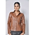 thumbnail image 3 of Chemise en Cuir pour Femmes Couleur Cognac, 3 of 8