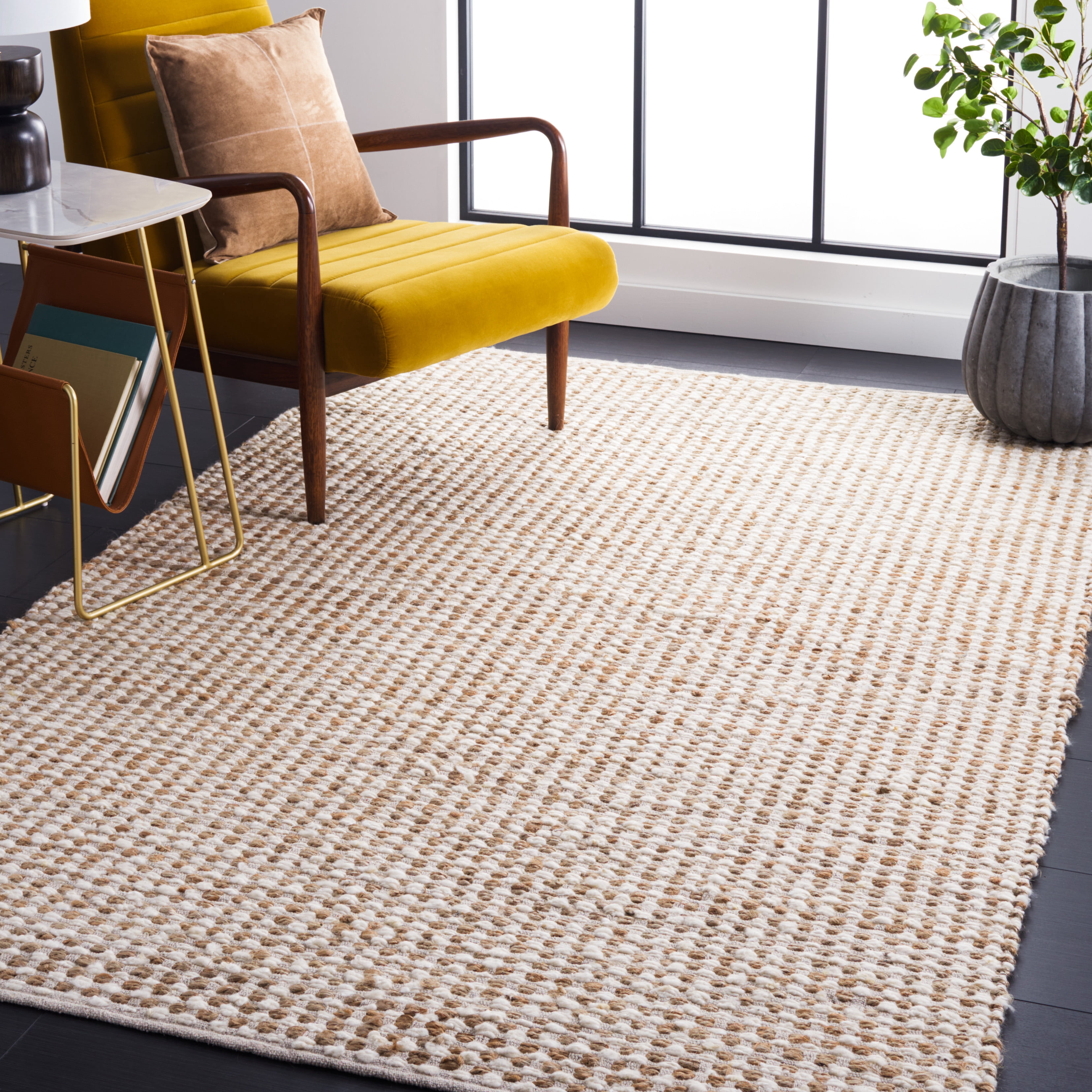 SAFAVIEH Natura Greg Geometric Area Rug, Beige/Ivory, 5' x 8'