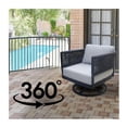 thumbnail image 4 of Outdoor Woven Abaca Rope Patio Set with End Table and 2 Swivel Rocking Chairs, 4 of 7